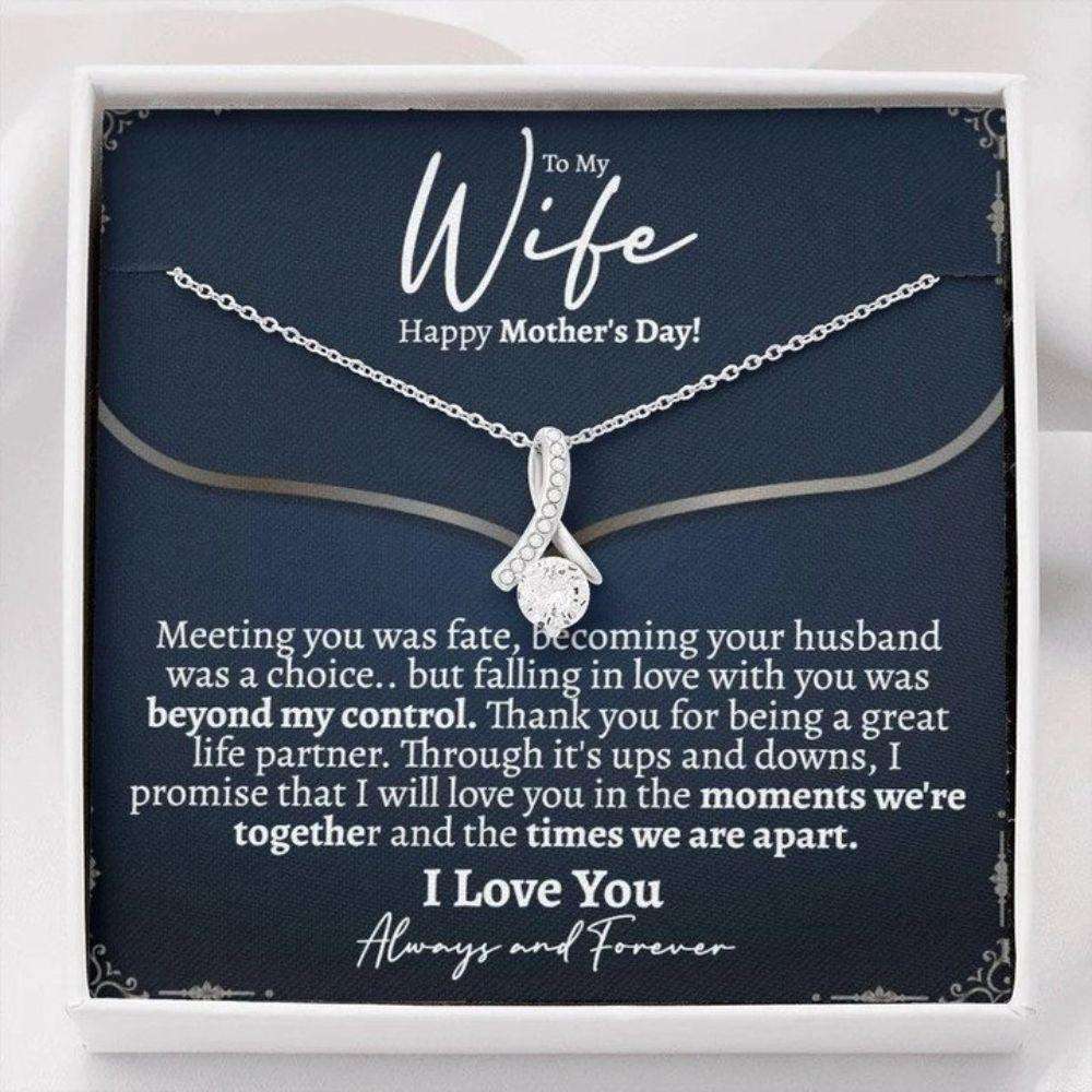 Wife Necklace, Thoughtful Wife Mothers Day Necklace For Wife, Mothers Day From Husband, Gift For Wife For Karwa Chauth Rakva