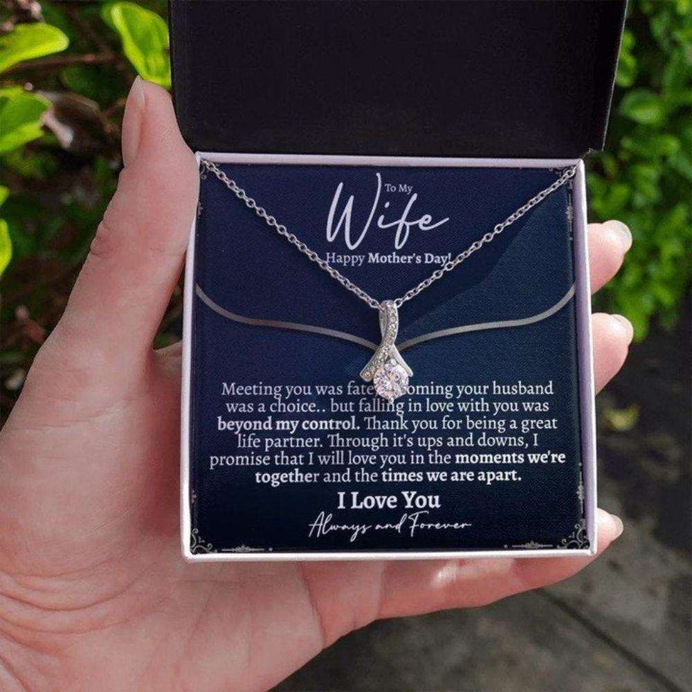 Wife Necklace, Thoughtful Wife Mothers Day Necklace For Wife, Mothers Day From Husband, Gift For Wife For Karwa Chauth Rakva