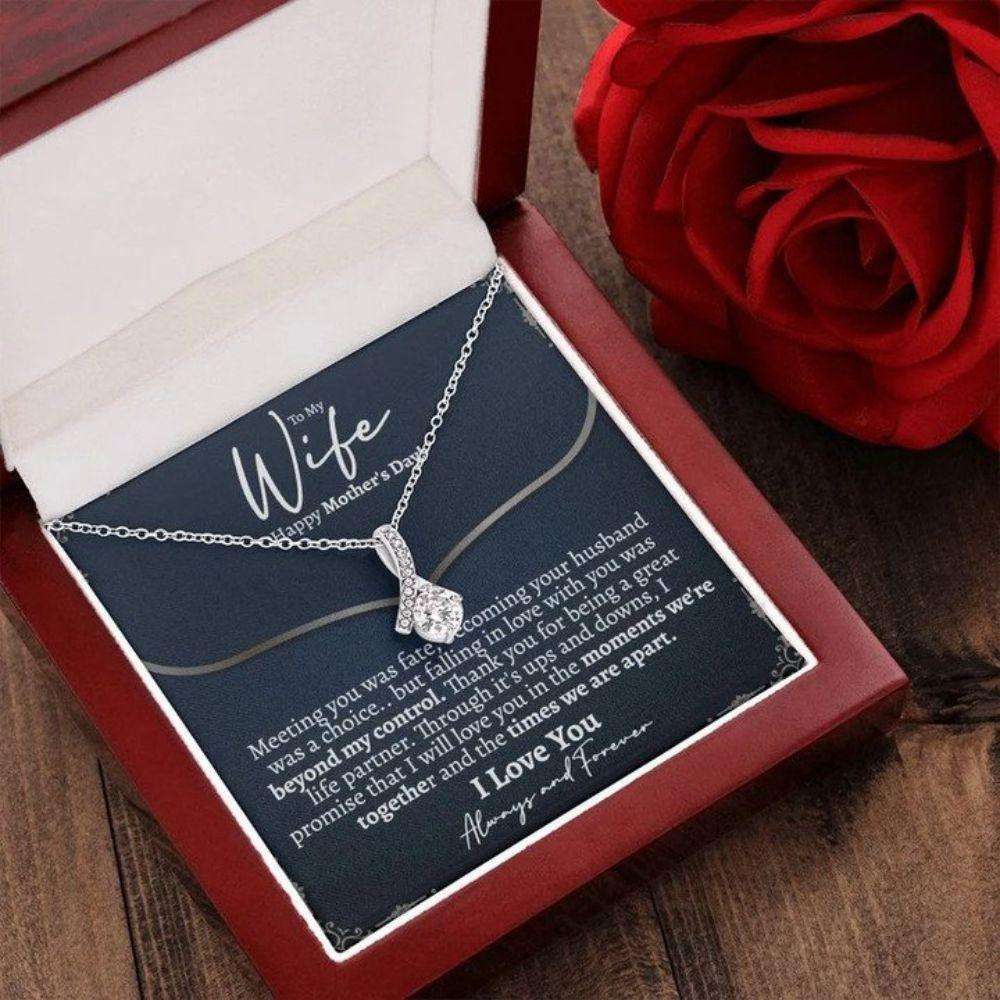 Wife Necklace, Thoughtful Wife Mothers Day Necklace For Wife, Mothers Day From Husband, Gift For Wife For Karwa Chauth Rakva