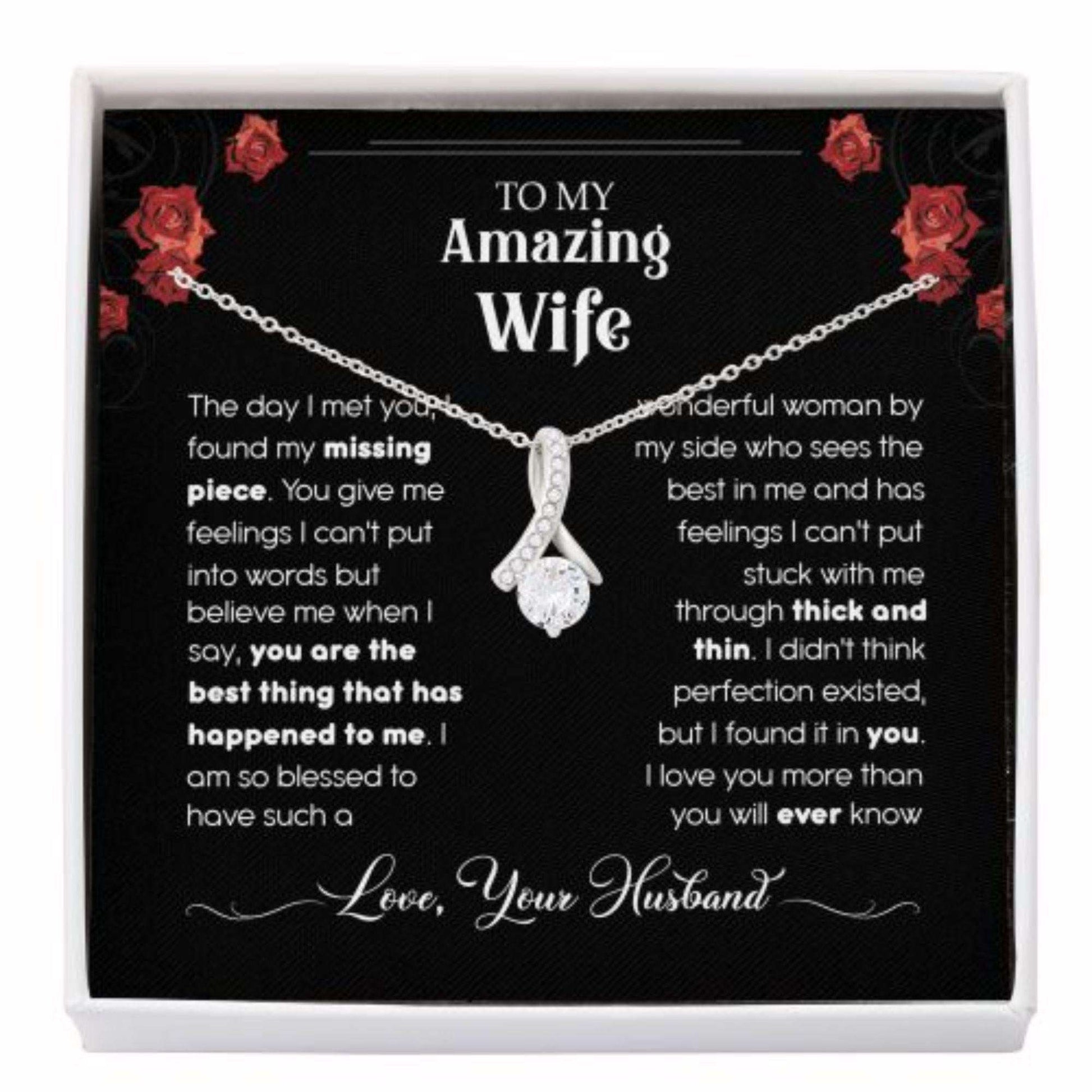 Wife Necklace, To My Amazing Wife Necklace, Gift For Wife From Husband, My Missing Piece, Wife Gift, Alluring Beauty Necklace For Karwa Chauth Rakva