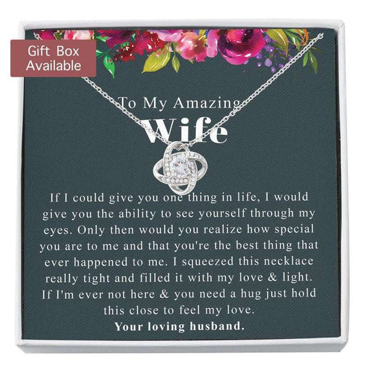 Wife Necklace, To My Amazing Wife Necklace, Wife Birthday Necklace Gift, Wife Gift From Husband, Wife Mother’S Day Necklace Gift For Karwa Chauth Rakva