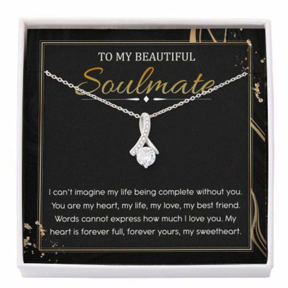 Wife Necklace, To My Beautiful Soulmate Necklace, Soulmate Gift, Gift For Wife From Husband For Karwa Chauth Rakva