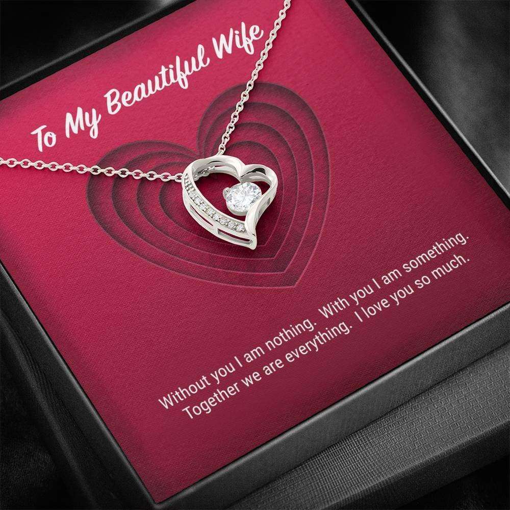 Wife Necklace, To My Beautiful Wife Forever Love Necklace For Karwa Chauth Rakva