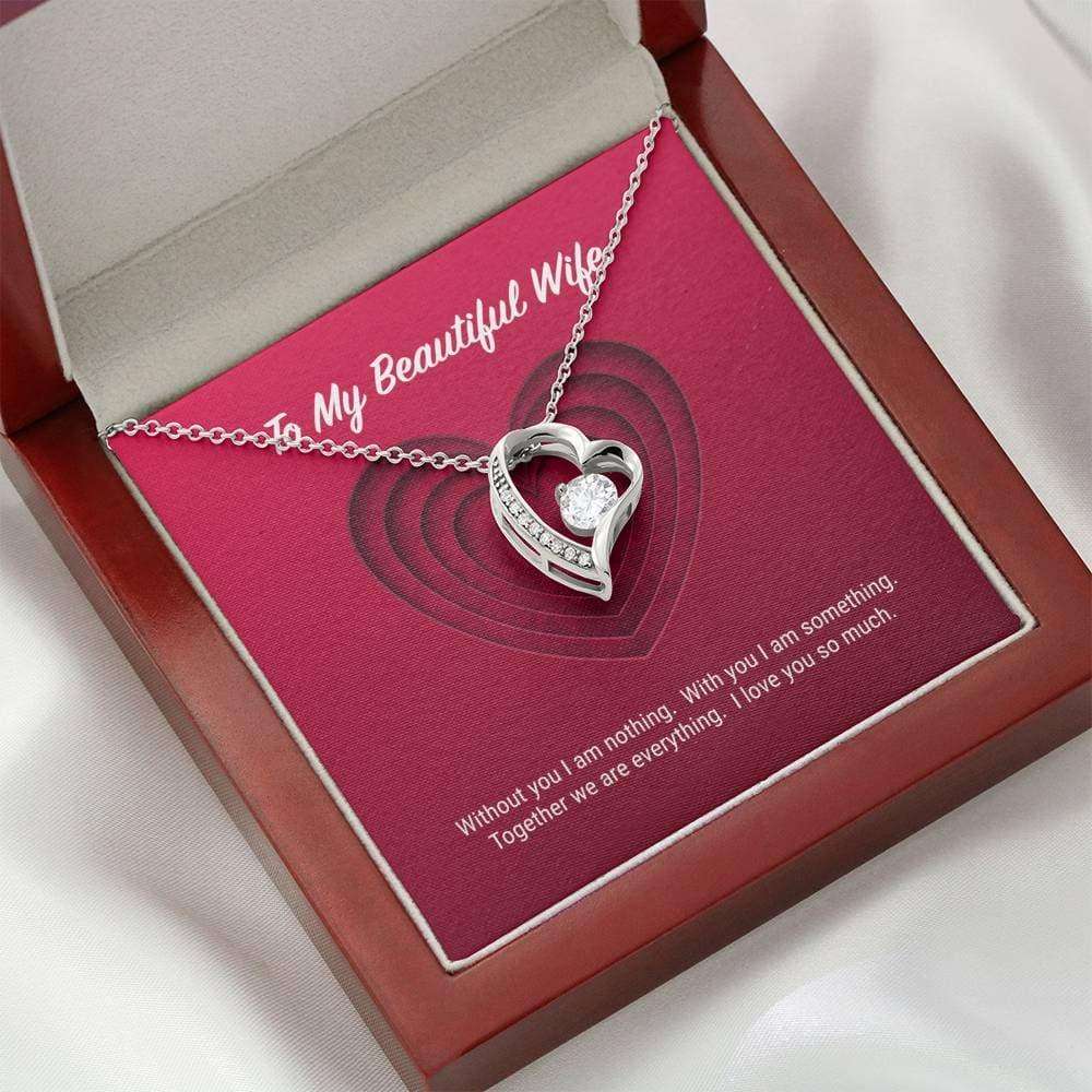 Wife Necklace, To My Beautiful Wife Forever Love Necklace For Karwa Chauth Rakva