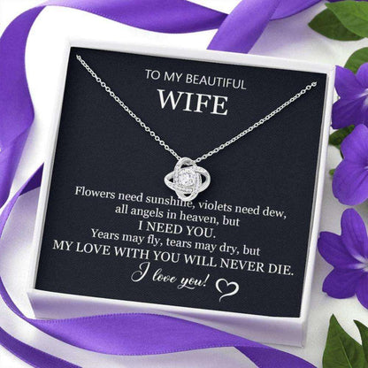 Wife Necklace, To My Beautiful Wife, Gift For Wife From Husband, Wife Husband Gift, Anniversary Necklace Gifts Wife For Karwa Chauth Rakva