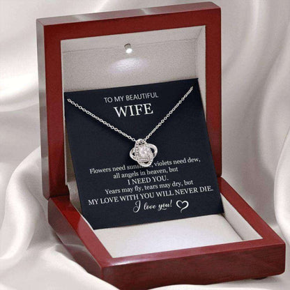 Wife Necklace, To My Beautiful Wife, Gift For Wife From Husband, Wife Husband Gift, Anniversary Necklace Gifts Wife For Karwa Chauth Rakva