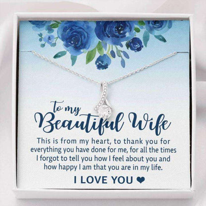 Wife Necklace, To My Beautiful Wife Gifts From Husband Alluring Necklace For Karwa Chauth Rakva