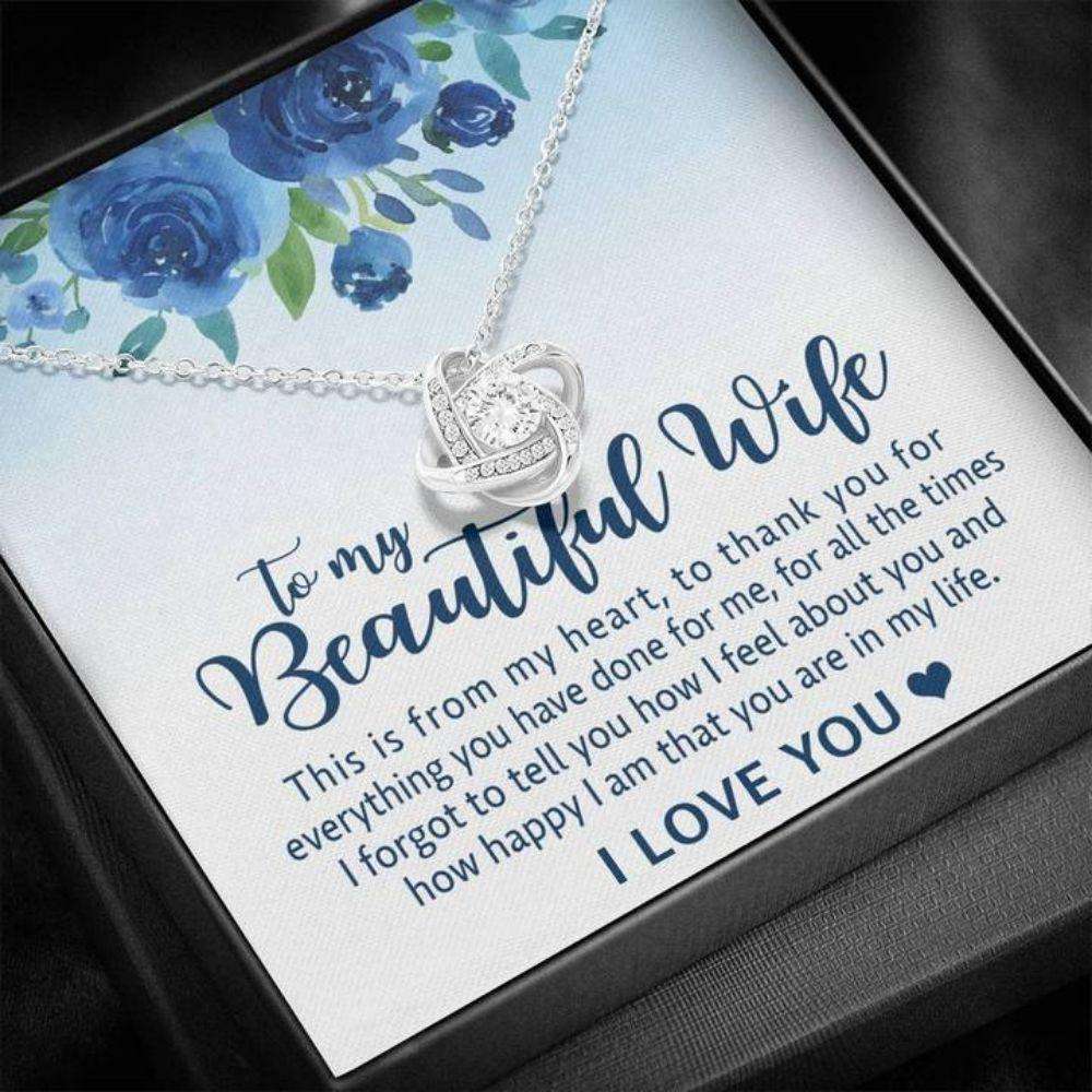 Wife Necklace, To My Beautiful Wife Gifts From Husband Alluring Necklace For Karwa Chauth Rakva