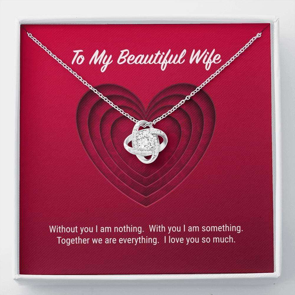 Wife Necklace, To My Beautiful Wife Love Knot Necklace For Karwa Chauth Rakva