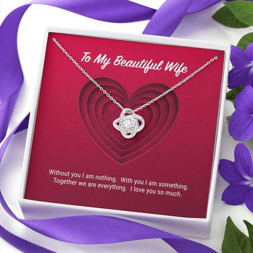 Wife Necklace, To My Beautiful Wife Love Knot Necklace For Karwa Chauth Rakva