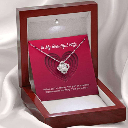 Wife Necklace, To My Beautiful Wife Love Knot Necklace For Karwa Chauth Rakva