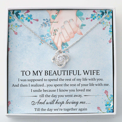 Wife Necklace, To My Beautiful Wife “ Love Knots Necklace For Karwa Chauth Rakva