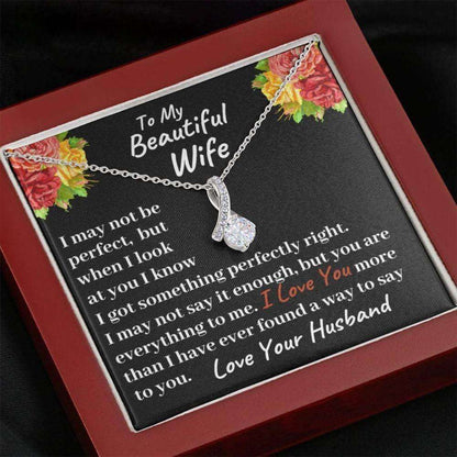 Wife Necklace, To My Beautiful Wife Necklace Anniversary Necklace Gift, Birthday Gift Sentimental Gift For Karwa Chauth Rakva