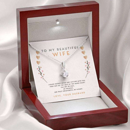 Wife Necklace, To My Beautiful Wife Necklace “ Birthday Anniversary Necklace Gift For Wife For Karwa Chauth Rakva