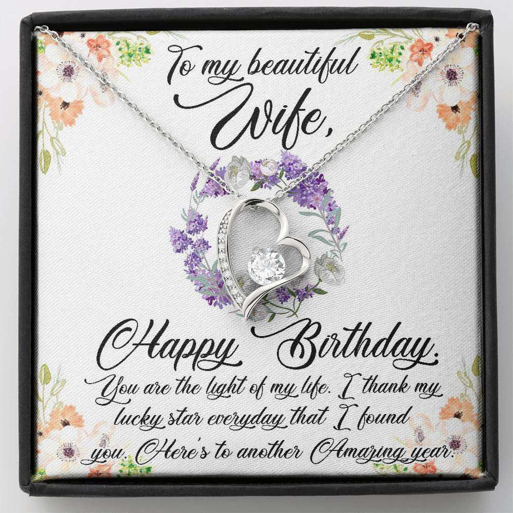 Wife Necklace, To My Beautiful Wife Necklace Forever Love Gift “ Birthday Christmas Gift From Husband Rakva