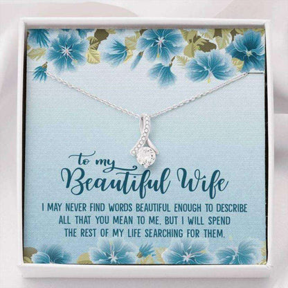 Wife Necklace, To My Beautiful Wife Necklace From Husband “ Never Find The Words For Karwa Chauth Rakva