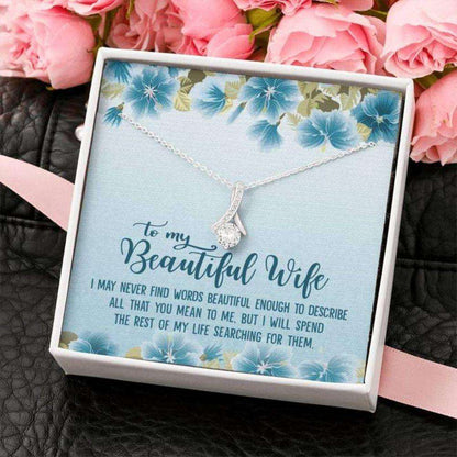 Wife Necklace, To My Beautiful Wife Necklace From Husband “ Never Find The Words For Karwa Chauth Rakva