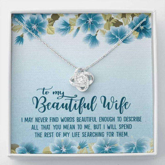 Wife Necklace, To My Beautiful Wife Necklace From Husband “ Never Find The Words For Karwa Chauth Rakva