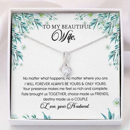 Wife Necklace, To My Beautiful Wife Necklace “ Gift For Wife For Her “ Necklace With Gift Box For Karwa Chauth Rakva