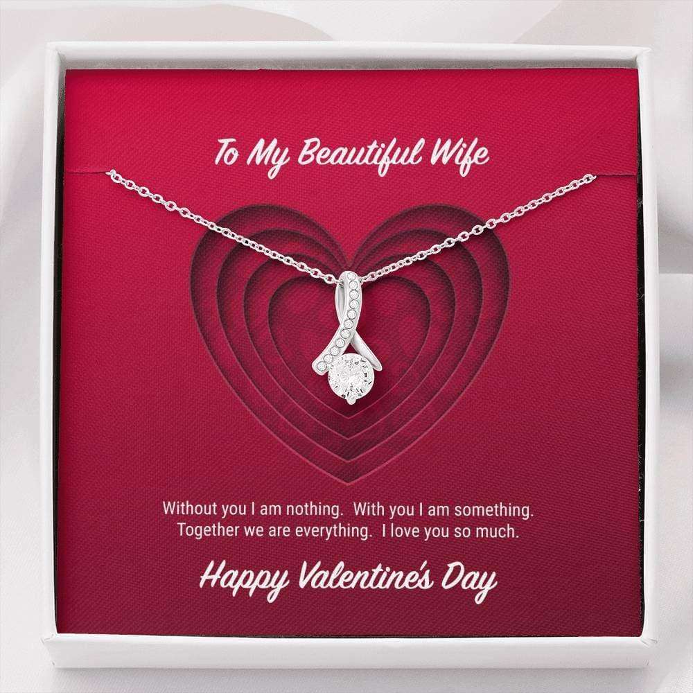 Wife Necklace, To My Beautiful Wife Valentine’S Day Alluring Beauty Necklace For Karwa Chauth Rakva