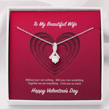 Wife Necklace, To My Beautiful Wife Valentine’S Day Alluring Beauty Necklace For Karwa Chauth Rakva