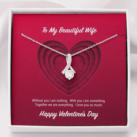 Wife Necklace, To My Beautiful Wife Valentine’S Day Alluring Beauty Necklace For Karwa Chauth Rakva