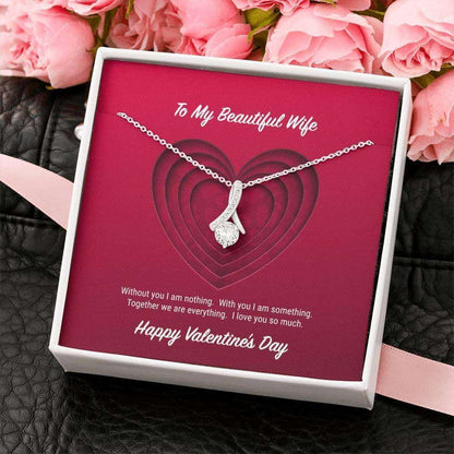 Wife Necklace, To My Beautiful Wife Valentine’S Day Alluring Beauty Necklace For Karwa Chauth Rakva