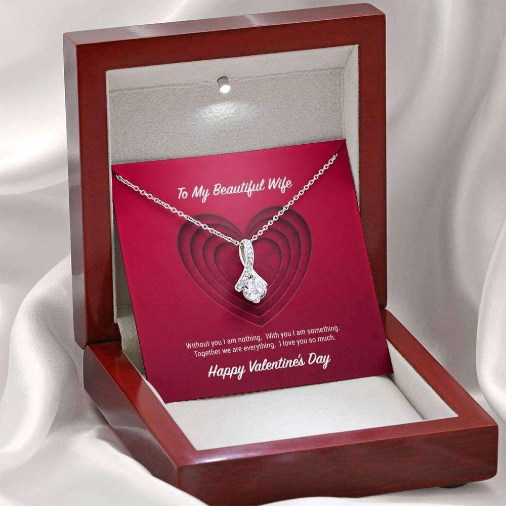 Wife Necklace, To My Beautiful Wife Valentine’S Day Alluring Beauty Necklace For Karwa Chauth Rakva