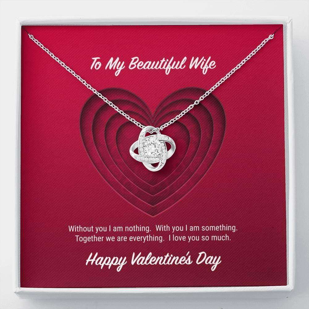 Wife Necklace, To My Beautiful Wife Valentine’S Day Love Knot Necklace For Karwa Chauth Rakva