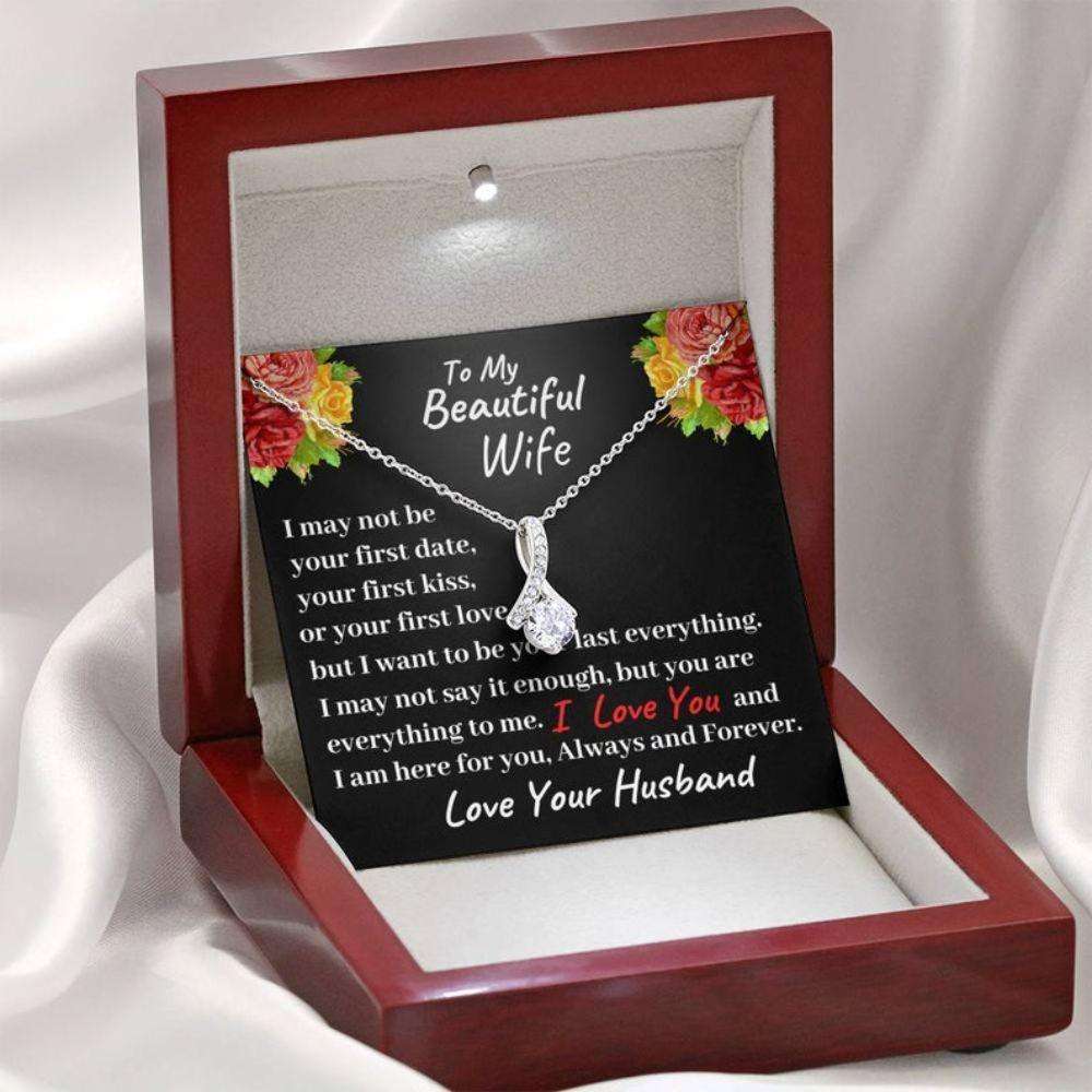 Wife Necklace, To My Beautiful Wife You Are Everything To Me, Anniversary Birthday Gift For Wife For Karwa Chauth Rakva