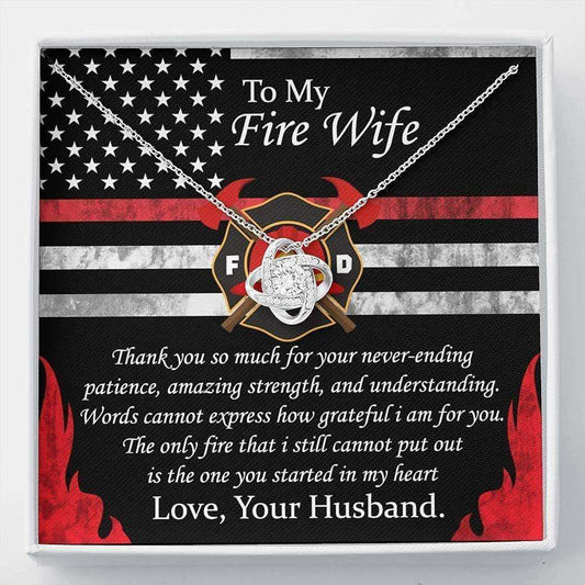 Wife Necklace, To My Firefighter Wife Necklace Gift, Anniversary Gift From Husband Dughter's Day Rakva