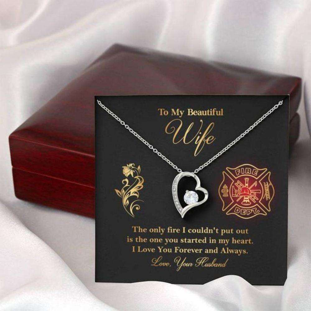 Wife Necklace, To My Firefighter Wife Necklace “ Gift For Firefighter Wife “ Thoughtful Gift For Fire Wife For Karwa Chauth Rakva