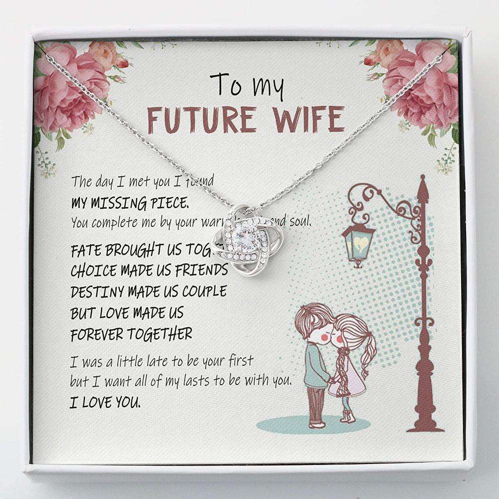 Wife Necklace “ To My Future Wife Love Knot Necklace With Gift Box For Karwa Chauth Rakva