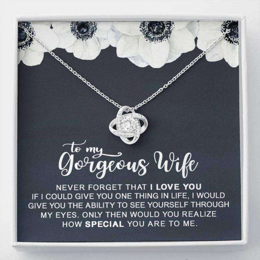 Wife Necklace, To My Gorgeous Wife Necklace “ Gift For Valentine, Birthday, Anniversary For Karwa Chauth Rakva