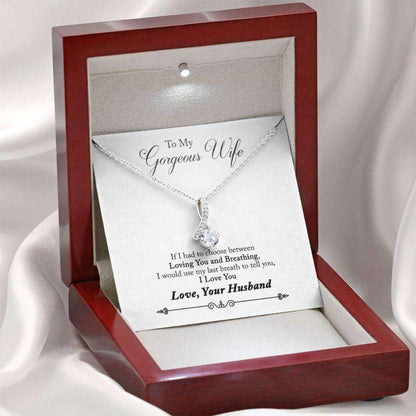 Wife Necklace, To My Gorgeous Wife Necklace “ Gift For Wife From Husband For Karwa Chauth Rakva