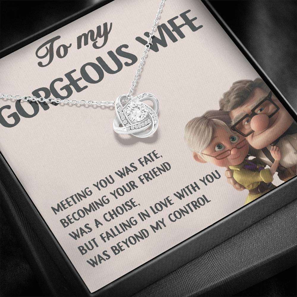 Wife Necklace, To My Gorgeous Wife Necklace Gift From Husband, Wife Birthday For Karwa Chauth Rakva