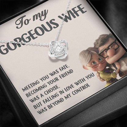 Wife Necklace, To My Gorgeous Wife Necklace Gift From Husband, Wife Birthday For Karwa Chauth Rakva