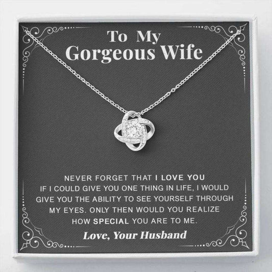 Wife Necklace, To My Gorgeous Wife Necklace “ Never Forget That I Love You For Karwa Chauth Rakva