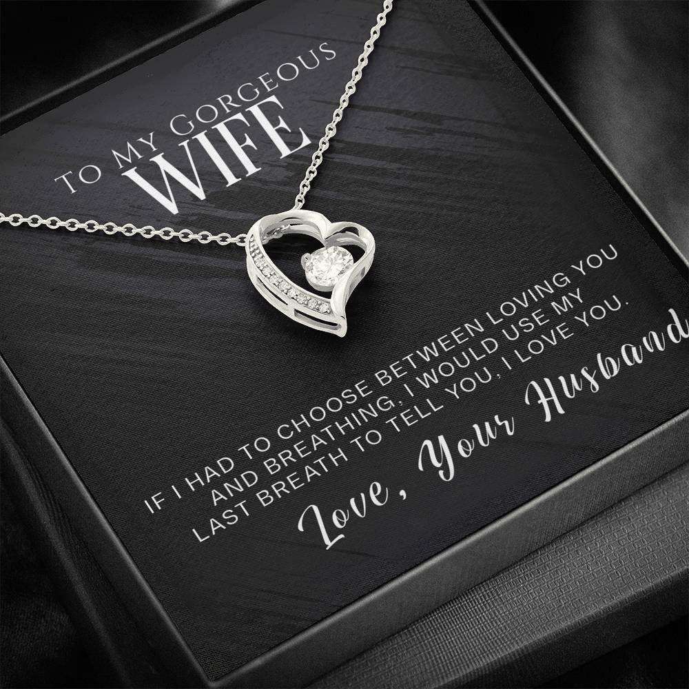 Wife Necklace, To My Gorgeous Wife Necklace, Valentines Day Gift For Wife “ If I Had To Choose! For Karwa Chauth Rakva