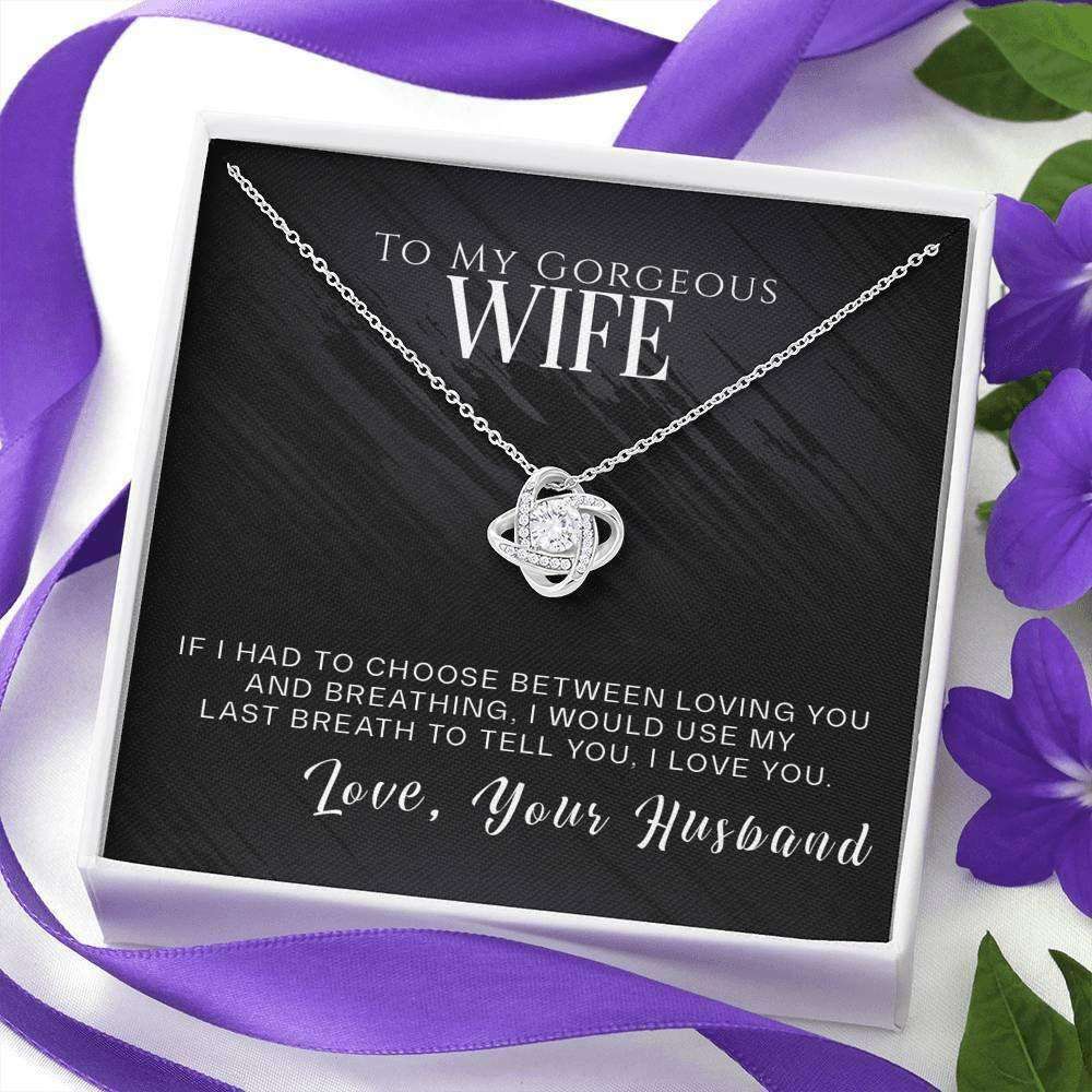 Wife Necklace, To My Gorgeous Wife Necklace, Valentines Day Pendant Gift, If I Had To Choose! For Karwa Chauth Rakva