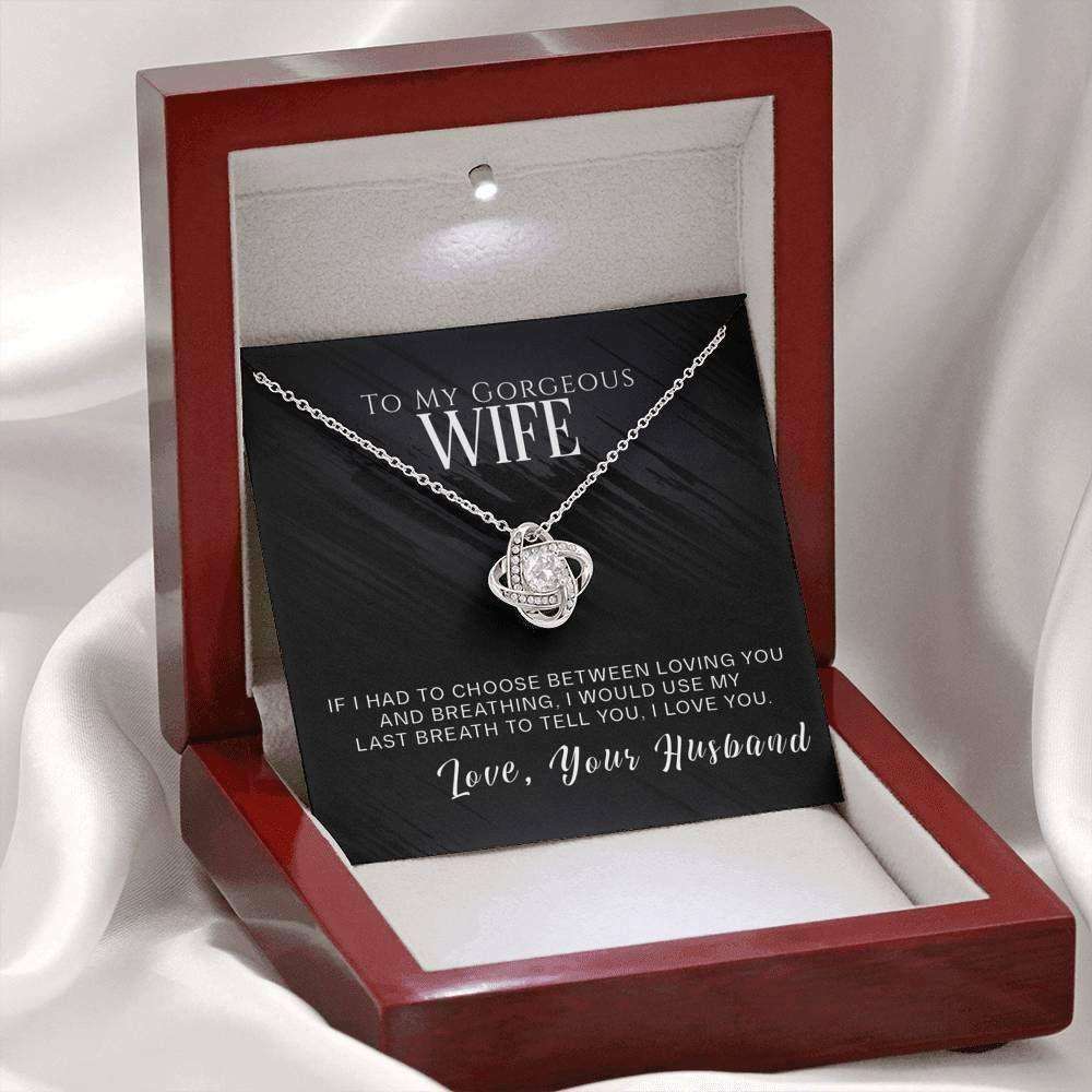 Wife Necklace, To My Gorgeous Wife Necklace, Valentines Day Pendant Gift, If I Had To Choose! For Karwa Chauth Rakva