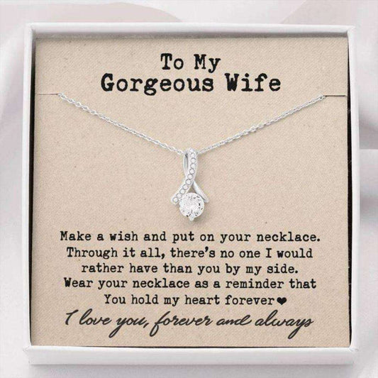 Wife Necklace, To My Gorgeous Wife Necklace “ You Hold My Heart Forever Alluring Necklace For Karwa Chauth Rakva