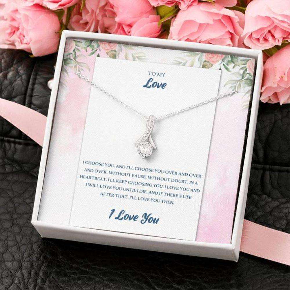 Wife Necklace, To My Love Choose-Pb Alluring Beauty Necklace Gift For Karwa Chauth Rakva