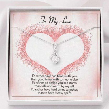 Wife Necklace, To My Love I’D Rather Alluring Beauty Necklace Gift For Karwa Chauth Rakva