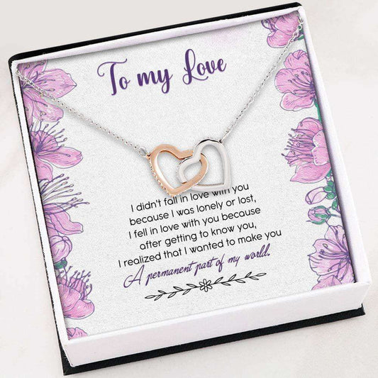 Wife Necklace, To My Love “ Love Necklace “ Gifts For Her “ Interlocking Hearts Necklace With Gift Box For Birthday Christmas For Karwa Chauth Rakva