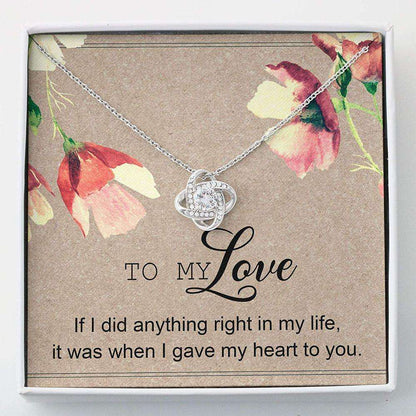 Wife Necklace, To My Love Necklace Gifts “ Love Knots “ Necklace With Gift Box For Birthday Christmas For Karwa Chauth Rakva