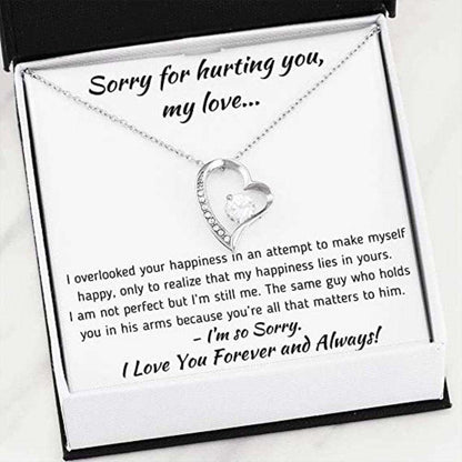 Wife Necklace, To My Love Œhappiness” Apology Gift Set Necklace Gift For Fiance, Future Wife Or Girlfriend For Karwa Chauth Rakva