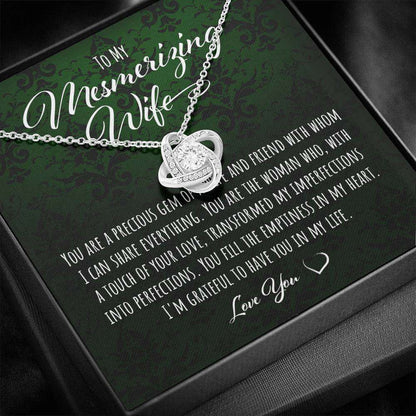 Wife Necklace, To My Mesmerizing Wife Necklace From Husband Love Knot Necklace For Karwa Chauth Rakva