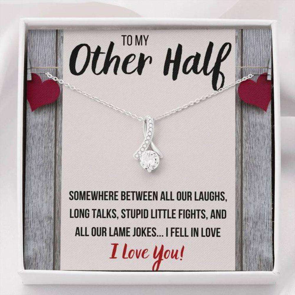 Wife Necklace, To My Other Half Stupid Little Fights Necklace Gift For Karwa Chauth Rakva