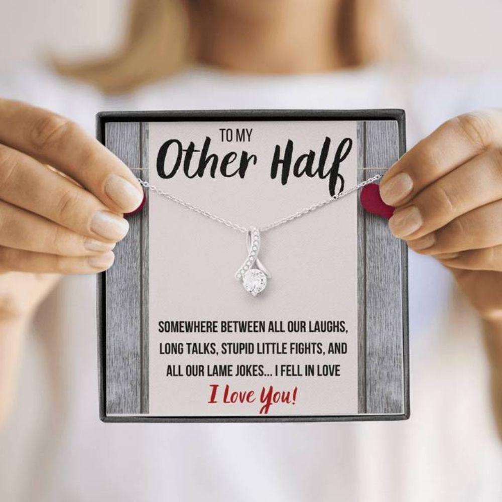 Wife Necklace, To My Other Half Stupid Little Fights Necklace Gift For Karwa Chauth Rakva